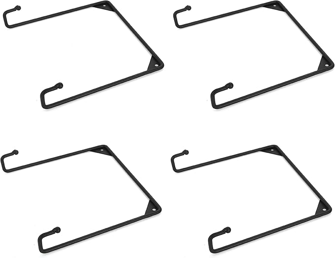 Milltown Merchants Metal Display Stand - Wall Mounted Decorative Plate Holder - Versatile Hanger Stand - Black (4 Pack, Medium)