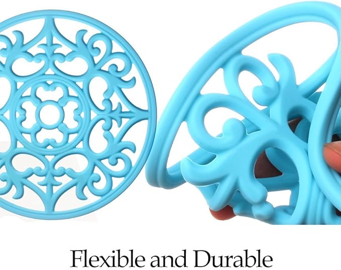 ME.FAN Trivets for Dishes/Pots/Pans, 3 Pcs Silicone Mats, Flexible/Durable/Non Slip Hot Pads to Protect Table and Counter Top (Coffee)