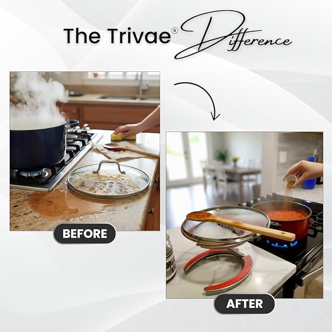 Trivae Pot Lid Holder – 4-in-1 Pot Lid Holder While Cooking, Pan Lid Holder, Trivet & Cake Stand – Versatile Kitchen Tool for Hot Pots, Serving & Display – Space-Saving, Heat-Resistant Stand