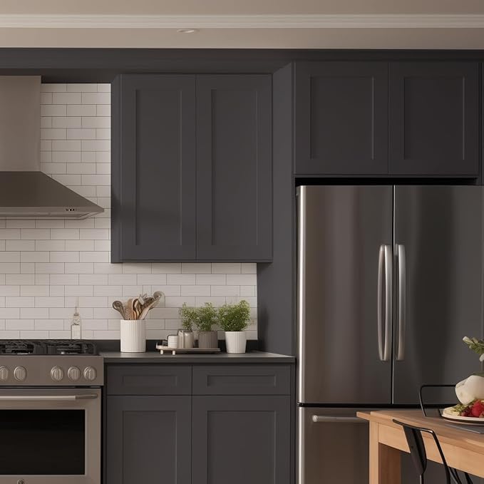 Wall-Mounted Cabinet – Solid Wood Shaker Style Medicine Cabinet with Adjustable Shelves & Soft-Close Doors for Bathroom, Kitchen, and Office Storage (Pebble Gray, 30" W x 12" D x 42" H)