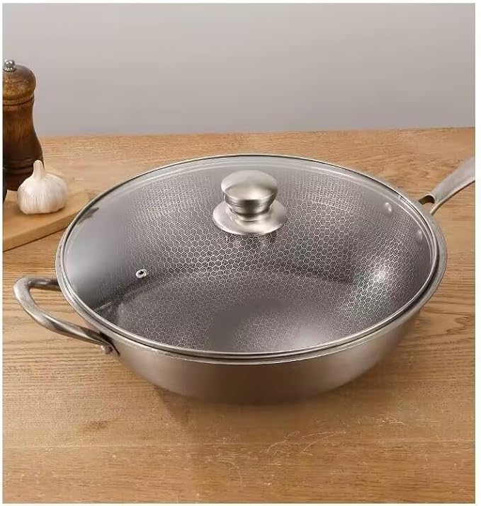Glass Lid for Frying Pan 10 inch, Wok Skillets with Stainless Steel Rim (10 inch)