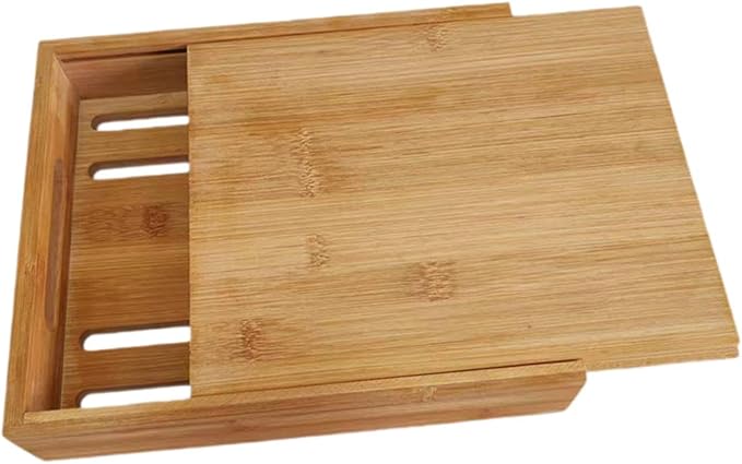 Bamboo Bread Cutting Tool, Even Slice Loaf Slicer with Crumb Catcher for Cakes and Bagels