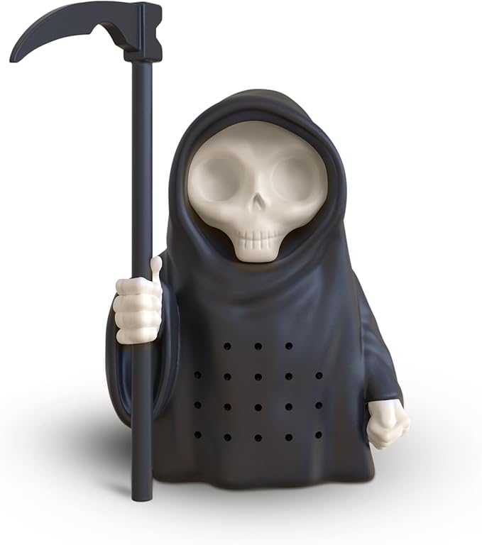 Genuine Fred Grim Steeper Reusable Silicone Tea Infuser,Black Grim Reaper Design,Fun and Clever Kitchen Gadget for Tea Lovers and Enthusiasts,(Pack of 2)
