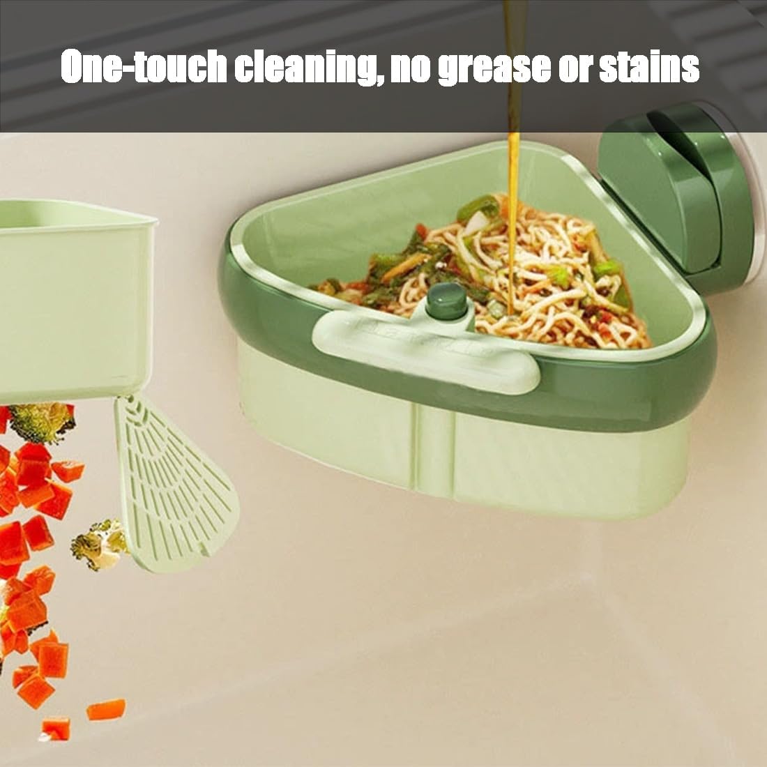 Suction Cup Sink Corner Rack, Sink Strainer Basket, 2025 New Upgraded Suction Cup Press Sink Drainer Basket, Press Automatic Dumping Sinks Strainer Basket (2pcs-c)