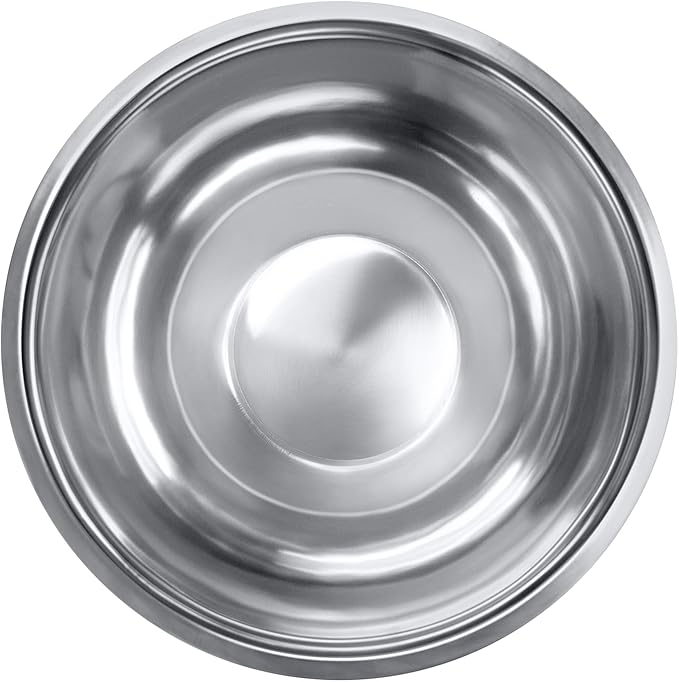8 Quart, Set of 2, Mixing Bowls, Stainless Steel, Professional Chef, Commercial Kitchen, 13.25 Inches Diameter, Flat Base