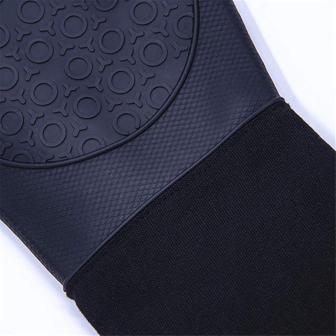 DoMii Professional Silicone Oven Mitts Baking Gloves Elbow Length Heat Resistant Quilted Gloves 2-Pack 14.2" Y