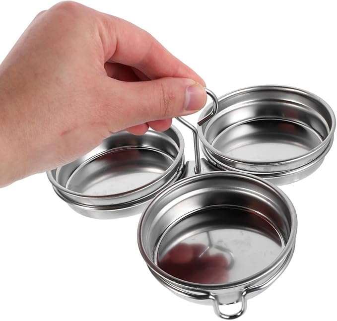 BESTOYARD Egg Poacher Stainless Steel Poached Egg Maker Nonstick Boiling Mold 7.08X7.08X2.75In Multifunctional Steamed Pan Kitchen Tool