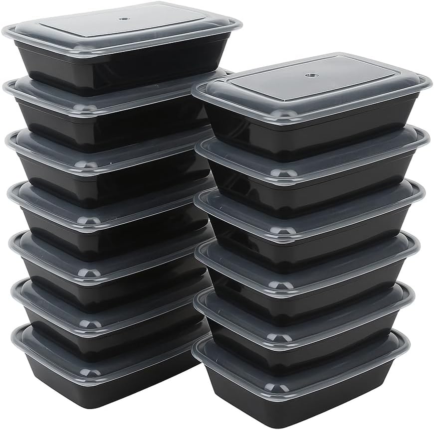 Ruthy's Outlet Meal Prep Containers W/Lids -Square Food Storage – BPA-Free| Stackable | Microwave | Freezer & Dishwasher Safe | Reusable Lunch Bento Box Portion Control & Planning (30 Pack, 12 oz)