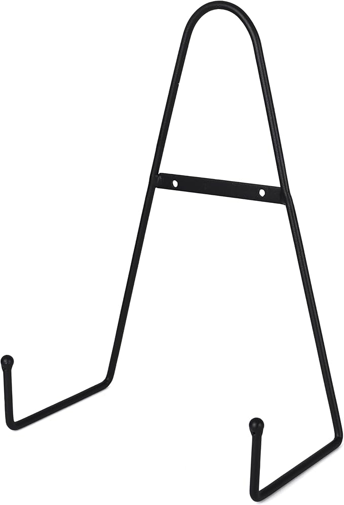 Milltown Merchants™ Metal Display Stand - Free Standing or Wall Mounted Decorative Plate Holder - Versatile Plate Hanger Stand - Black Metal Plate Stand - (4 Pack, X-Large)