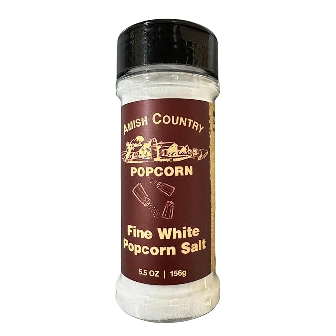 Amish Country Popcorn | Fine White Popcorn Salt - 5.5 Ounce Bottle | Old Fashioned, Non-GMO