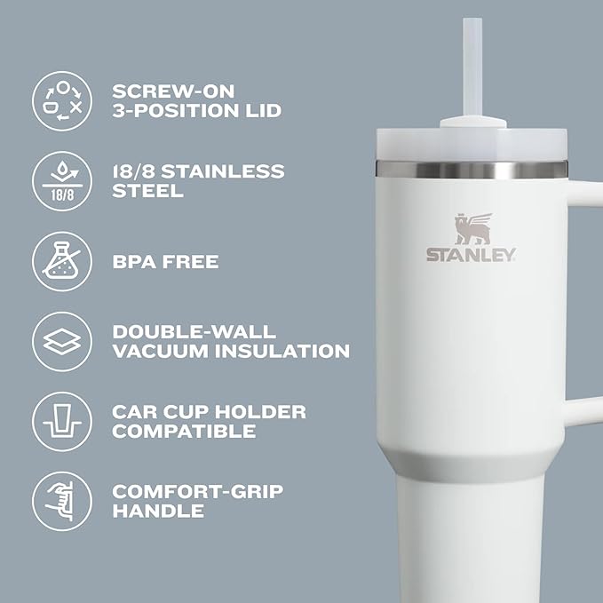 STANLEY Quencher H2.0 Tumbler with Handle and Straw 30 oz | Flowstate 3-Position Lid | Cup Holder Compatible for Travel | Insulated Stainless Steel Cup | BPA-Free | Mahogany Gloss