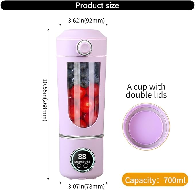 Electric Blender Cup | 700ml Kitchen Tool Fruit Mixing Machine | Electric Vegetable Juicer - for Women Men Teens Adults Kitchen Gym Travel Dormitory Apartment Hotel School