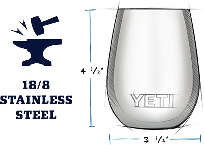 YETI Rambler 10 oz Wine Tumbler, Vacuum Insulated, Stainless Steel with MagSlider Lid, Black Forest Green