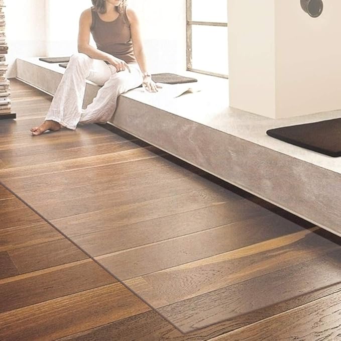 NECAUX Custom 48 x 63 Inch Frosted Table Cover Protector, 1.5mm Thick Plastic Waterproof Heavy Duty Desk Pad Mat Non-Slip Tablecloth Protector for Coffee Table, Dining Room Table, Conference Table