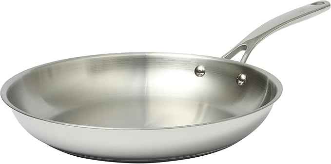 Martha Stewart Castelle Large 12" Stainless Steel Frying Pan Non Toxic Fry Pan Skillet