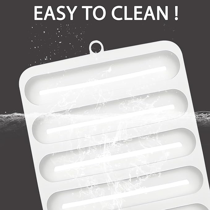 Silicone Eclair Mold, 6-Cavity Hot Dog Bun Pan, Finger Biscuit Baking Tray for Chocolate Cracker Bar, White, Set of 2
