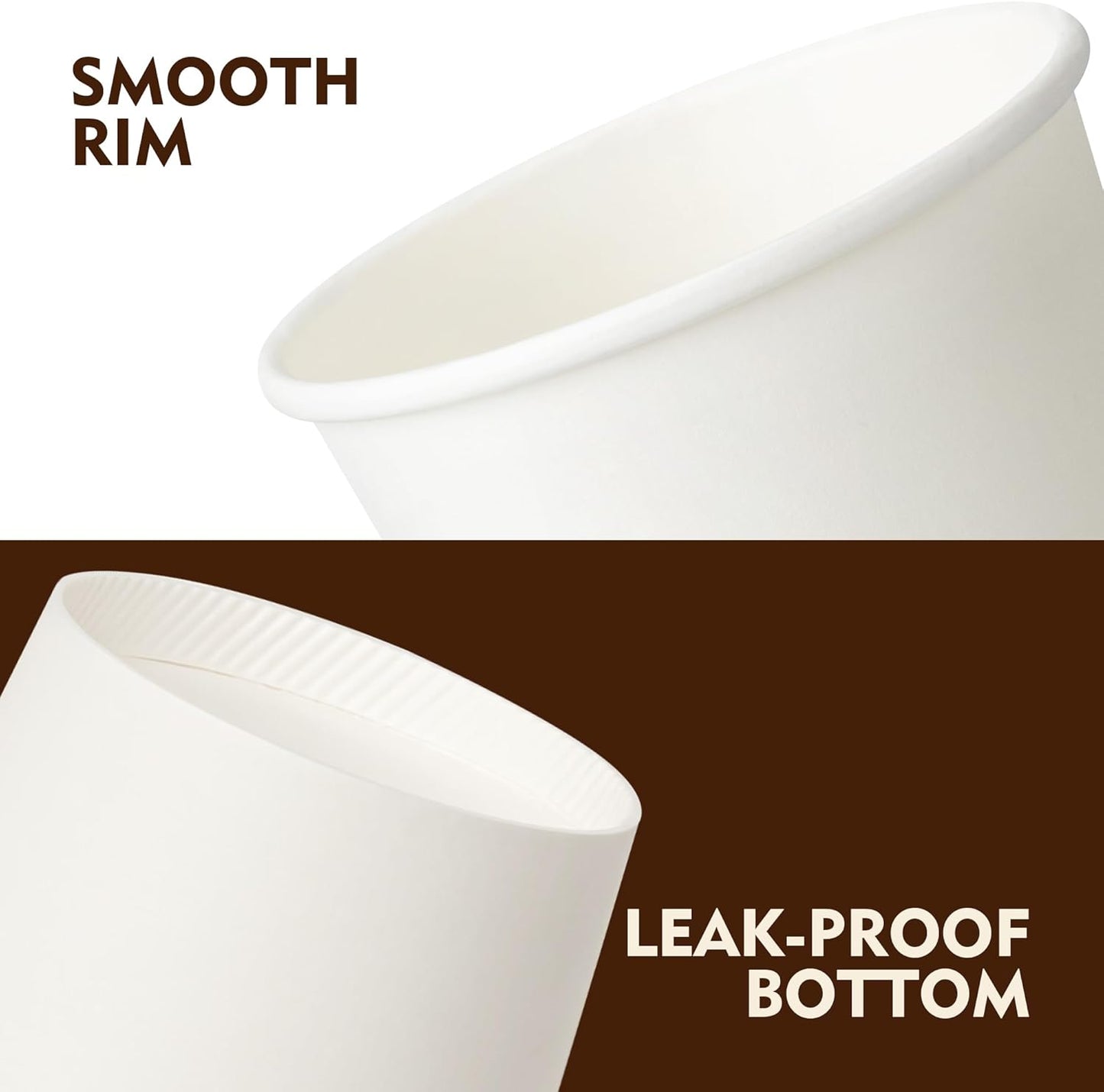YEEHAW 12 oz 300 Pack Disposable Paper Coffee Cups, Bulk White Hot to Go Cups for Hot Coffee, Hot Liquid, Chocolate, Juice, Hot Beverage Drinkings, Ideal for Cafes, Bistros, Office and Family