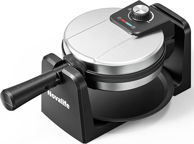 Waffle Maker, Rotating Belgian Waffle Maker, 180° Flip Waffle Iron, Non-Stick Plate, Adjustable Browning Control, Foldable Cool Touch Handle, Removable Drip Tray, Space Saving Storage, Stainless Steel