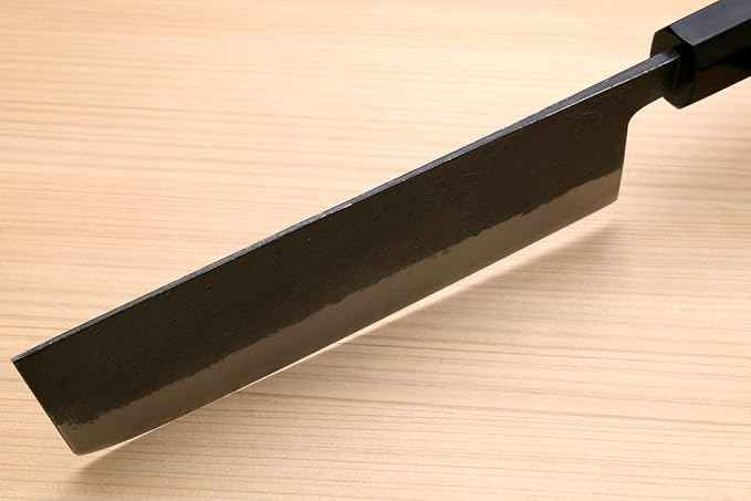 Yoshihiro Nashiji High Carbon White Steel #2 Japanese Nakiri Vegetable Knife with Cocobolo Wood Handle (6.5'' (165mm) & Saya)