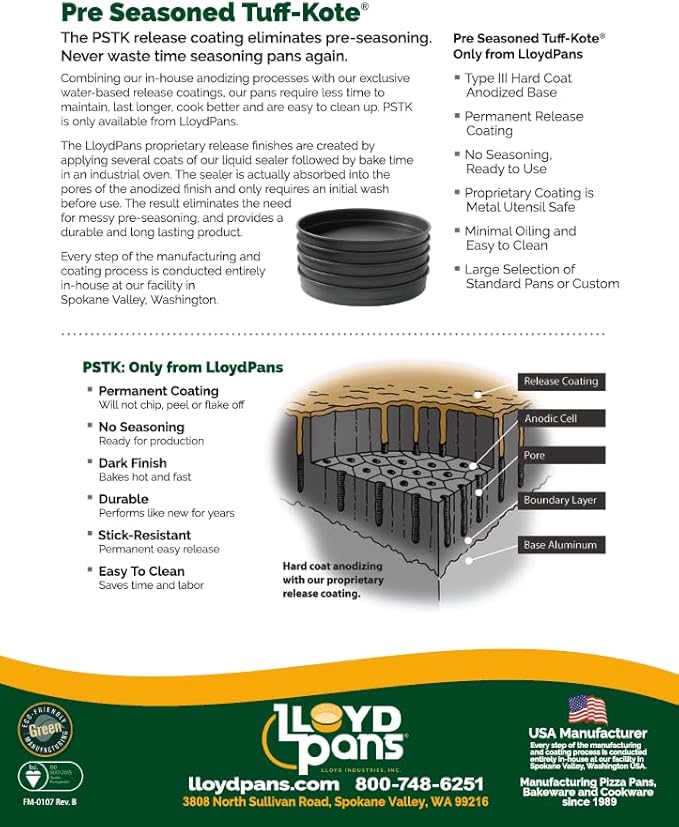 Lloyd Pans Straight Sided Pizza Pan 12 Inch by 1 Inch - PSTK
