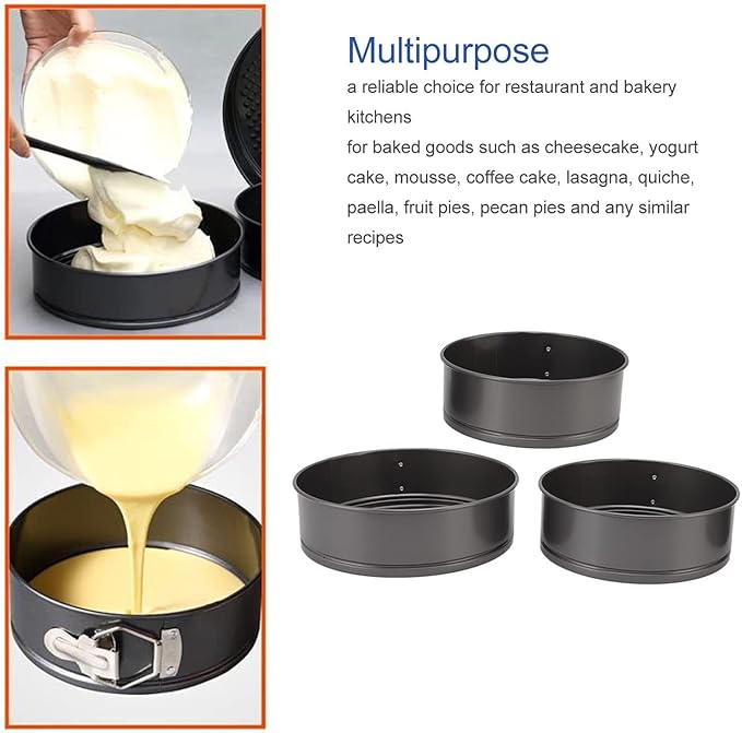 Cake Pan Set, Round Cheesecake Pan, Nonstick Cake Pan with Removable Bottom for Cheesecakes, Yogurt Cakes, Mousse, Coffee Cakes (18/20/22)
