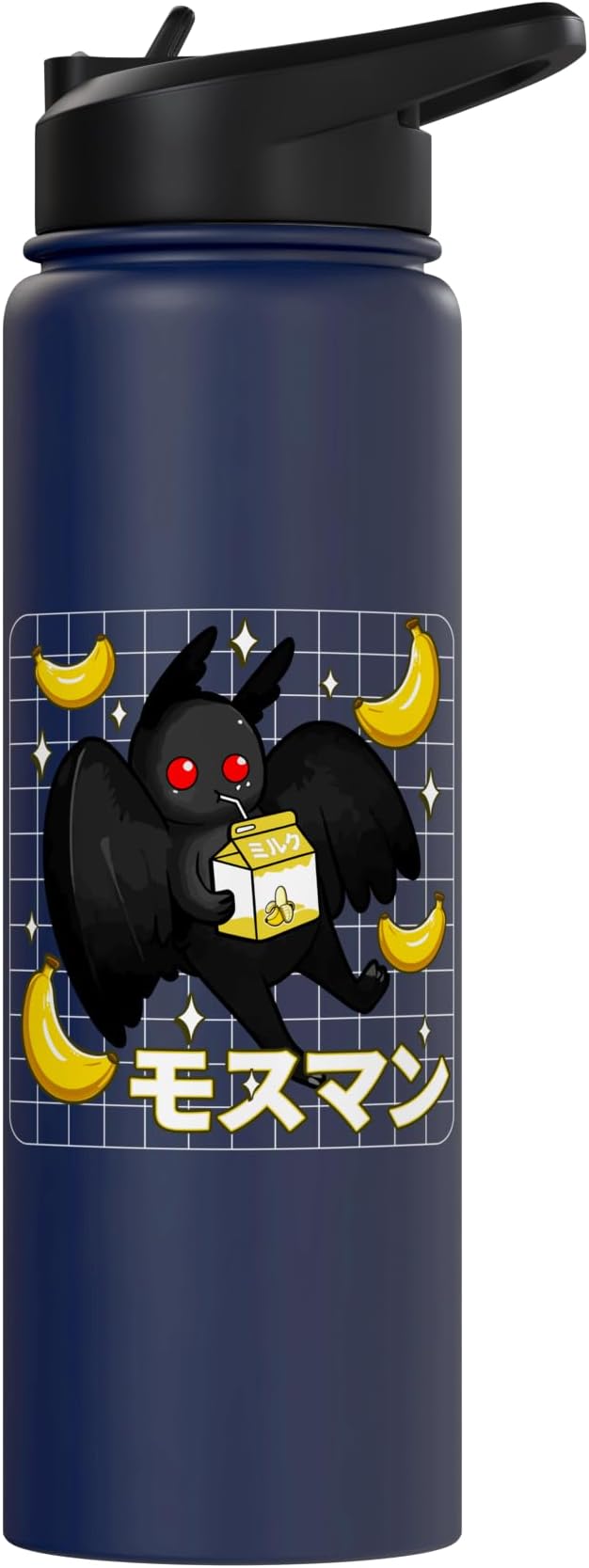 Kawaii Mothman Banana Milk Shake Carton Stainless Steel Insulated Water Bottle