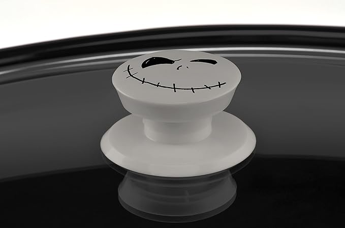 Disney The Nightmare Before Christmas 7-Quart Slow Cooker Sketch Pattern by Select Brands - Food Warmer for Parties - Low, High & Warm Heat Settings - Kitchen Essential for Home-Cooked Meals