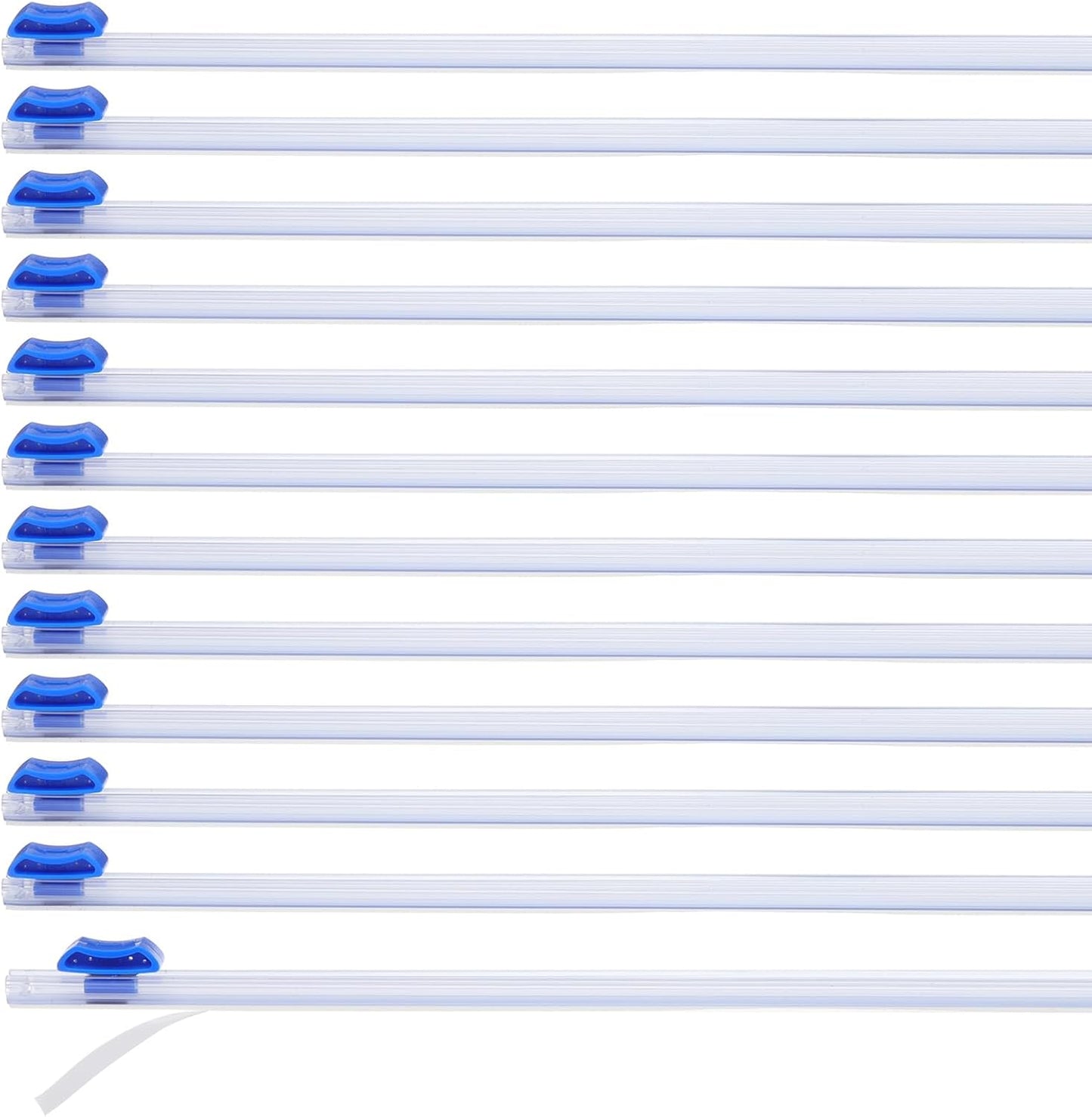 PATIKIL 12pcs Plastic Wrap Cutter, 17in Plastic Wrap Slide Cutter Self Adhesive Installation Replacement for Aluminum Foil Wax Paper Parchment Paper Wrap Dispenser, Blue