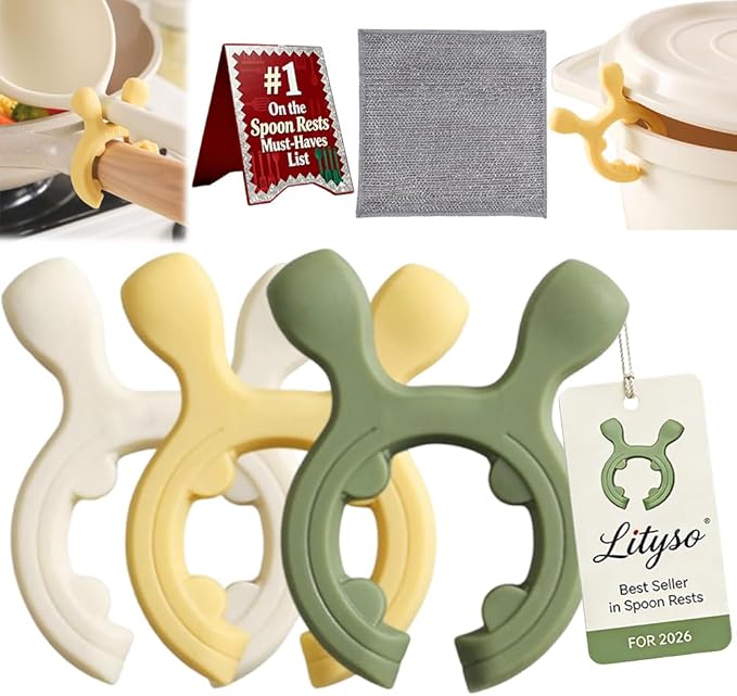 Multifunction Silicone Pot Handle Spatula Rack Instant Utensil Holder Spoon Rest Kitchen Accessories Collection Gadgets Holders Parts Ceramic Utensils Set for Cooking Countertop Organizer