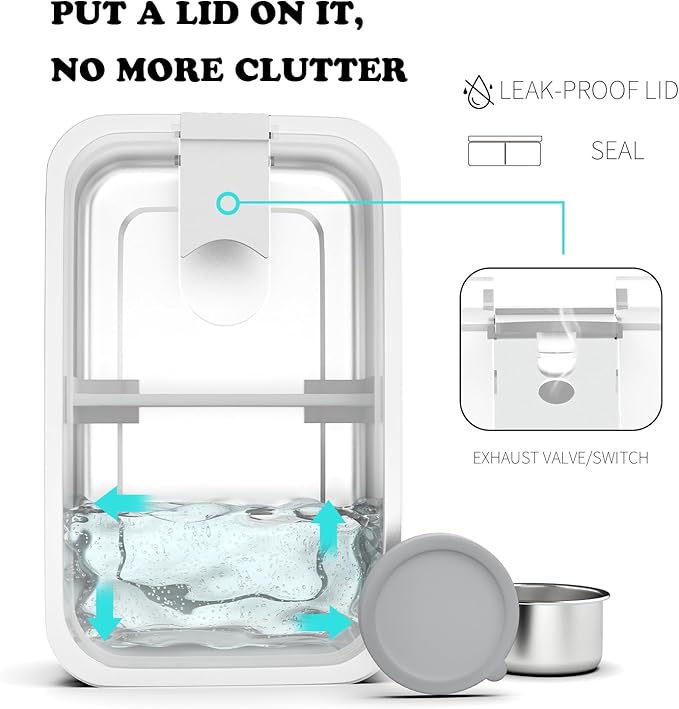 Bakpoco Stainless Steel Bento Lunch Box for Adult, 42oz Leak-Proof Lunch Box Containers, Microwave-Safe, with Adjustable Divider, Convenient Metal Lunchbox for Work, Travel