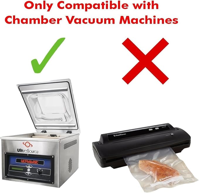 UltraSource - Chamber Machine Pouches 3 Mil Thickness, 6" x 15", Pack of 250 Vacuum Chamber Pouches, BPA-Free Pre-Cut Chamber Vacuum Sealer Bags with tear notch