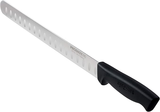 Ergo Chef Prodigy Series 12-Inch Razor-Sharp Meat Slicing Knife – High-Carbon Stainless Steel Blade, Non-Slip Ergonomic Handle for Brisket, Turkey, Ham, and Prime Rib Cutting