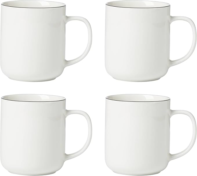 Oneida 896603 24 Seven Black Rim Mugs, Set of 4