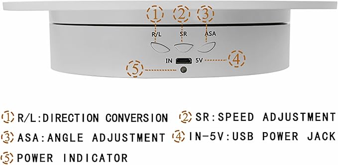 Rotating Display Stand Turntable Stand Spinning Stand for Product Shows White,7.87inch /17.6lbs Max Load,White Round