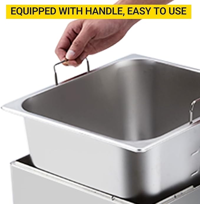 23.2 QT/22 L Commercial-Grade 3400W Deep Fryer，2 Extra-Thick Baskets with 304 Stainless Steel, Electric Fryer Splash Guard Lid & Adjustable Thermostat for Restaurant, Catering, Home Kitchen