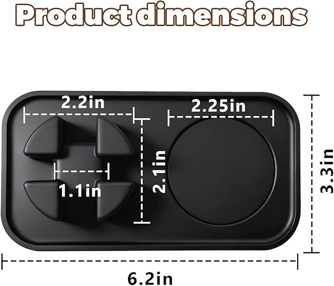 Tamping Mat Compatible with Ninja Luxe Cafe Espresso Machine ES601&ES701, Silicone Portafilter Holder & Tamping Station for Ninja Luxe Coffee, Non-Slip (Black)