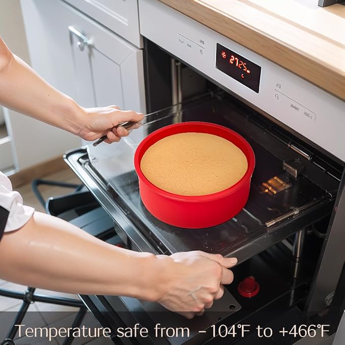 saphe 4 packs Silicone Cake Pans for Baking,Round Cake Molds for Cupcake,Cheese Cakes and Chocolate Cakes, Non-stick silicone bakeware sets BPA free(2 pcs 6 inch + 2 pcs 8 inch)