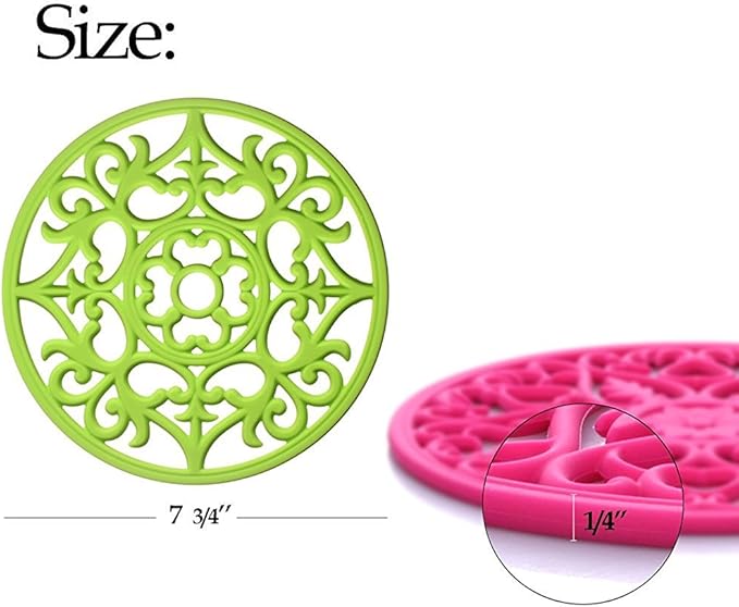 ME.FAN Trivets / Silicone Trivets 3 Pcs Silicone Mats for Hot Dishes / Hot Pots / Hot Pans, Hot Pads to Portect Table and Counter Top - Flexible / Durable / Non Slip (Grey)