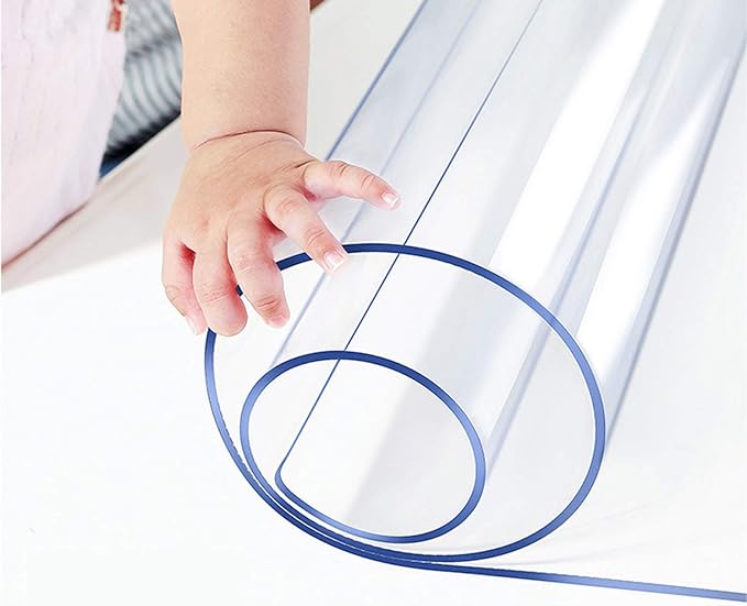 42 X 90 inch Large Clear Plastic Tablecloth Vinyl Rectangle Wood Furniture Wipeable Table Cloth Protector Thick Countertop Protective Cover PVC Desk Dining Glass Tabletop Protection Pad Easy Clean