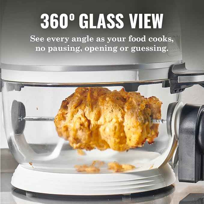 Non Toxic Air Fryer™ Pro | 9-in-1 Glass Air Fryer | Self-Cleaning | 5 Quart | Rotisserie and Tumbler | 400F Vortex For Even Cooking, BPA-Free Teflon Free, Recrisp, Roast, Bake, Cherry