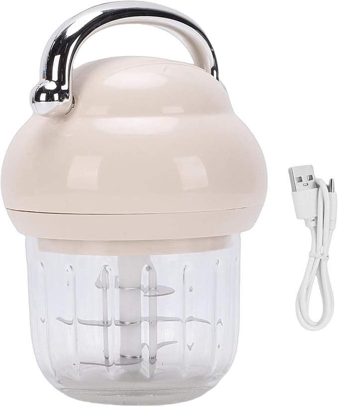 Generic Electric Garlic Chopper, Mini Food Chopper, 350ml Portable Cordless Usb Charging Garlic, Ginger Chili, Fruit Meat, Beans and Other Food Processing Machines