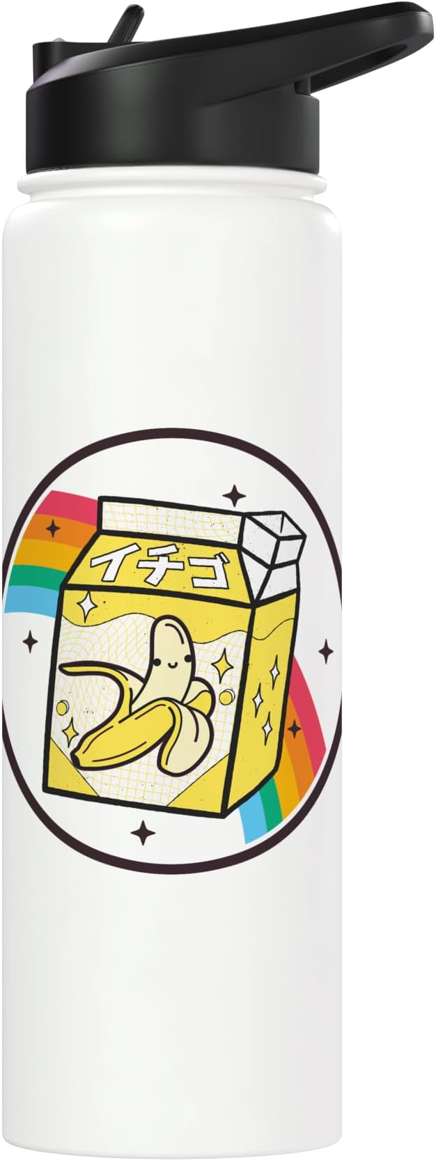 Banana Milk Carton Rainbow Japan Style Otaku Vaporwave Anime Stainless Steel Insulated Water Bottle