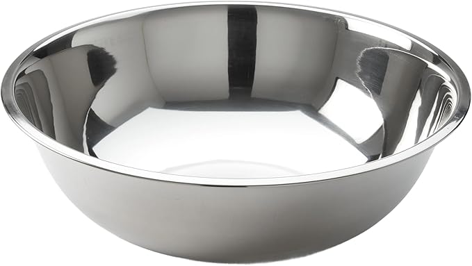 American Metalcraft SSB800 Stainless Steel Mixing Bowl - Durable, Commercial-Grade, Metal Bowl For Mixing - Wide-Rim, Stackable, Dishwasher Safe, 8qt, Silver