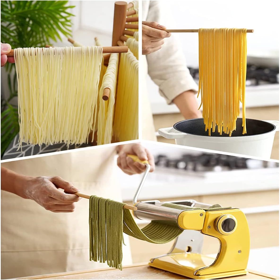 Pasta Drying Rack, 16-Arm Spaghetti Dryer Stand for Homemade Noodles, Quick Setup Kitchen Pasta Hanger for Fresh Pasta Drying and Storage