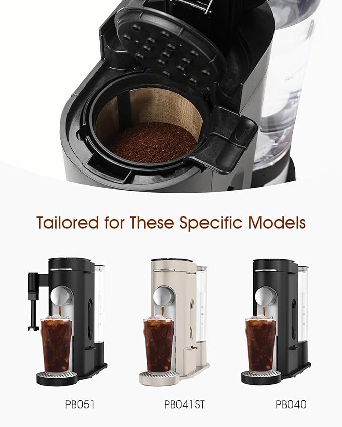Permanent Coffee Filter for Ninja PB051 / PB040 / PB041ST - Compatible with Ninja Pods & Grounds Coffee Maker - Reusable Gold 304 Stainless Steel Mesh - Eco-Friendly Coffee Pod Accessory (1, Black)