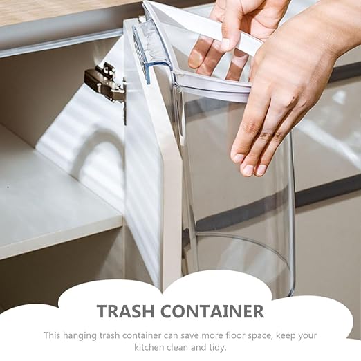 jojofuny Hanging Kitchen Trash Bin 29x28.5cm Plastic Waste Container Wall-Mounted Garbage Can for Cabinet Door Use