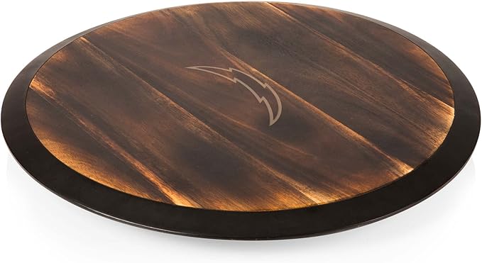 PICNIC TIME NFL Unisex NFL Lazy Susan Serving Tray, Wooden Turntable Round Charcuterie Board, Cheese Serving Platter