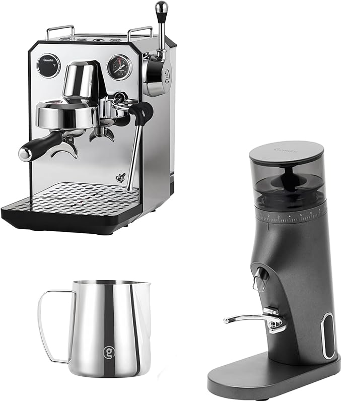 Gemilai Espresso Machine & Coffee Grinder& Milk Frothing Pitcher for Cappuccino, Latte