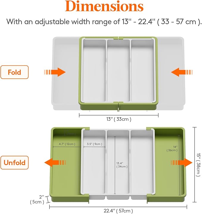 Lifewit Utensil Organizer for Kitchen Drawers, Expandable Cooking Utensil Tray, Adjustable Cutlery Silverware Flatware Holder, Plastic Spatula Tools and Gadgets Storage Divider