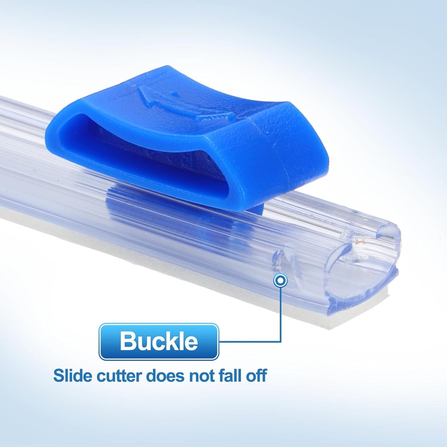 PATIKIL 12pcs Plastic Wrap Cutter, 13in Plastic Wrap Slide Cutter Self Adhesive Installation Replacement for Aluminum Foil Wax Paper Parchment Paper Wrap Dispenser, Blue